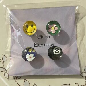 4/$15 Handmade Colorful Glass Magnets Set